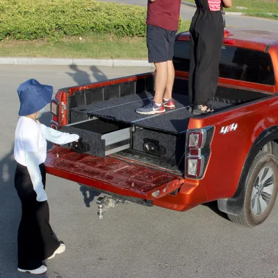 OEM Steel Lockable Slide Truck Bed Drawer System 4x4 Overland Storage Tool Box Black NP300 Fits F-150 Tundra for 1500 Silverado