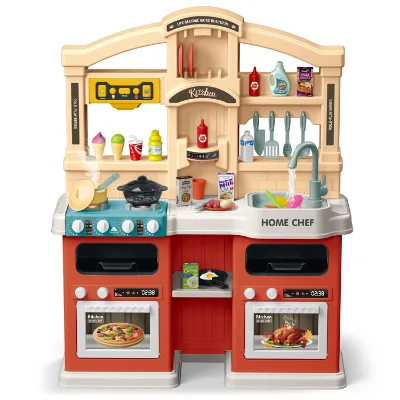 New Serving Pretend Food and Toy Kitchen Home Talented Chef with Light and Sound Spray Kitchen Set for Kids
