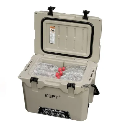 Factory Hot Sale 25QT Portable Outdoor Cooler Box Hard Rotomolded Ice Chest for Food Outdoor Use