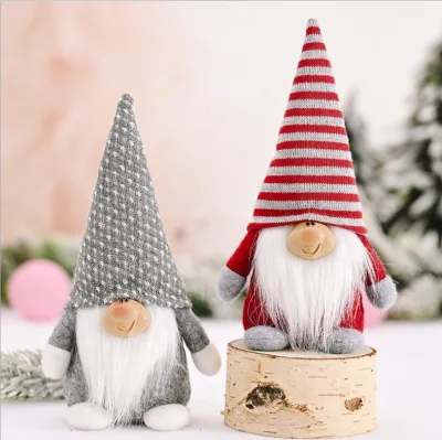 New Arrival Handmade Tomte Nordic Christmas Gnome Plush Long Hat Forest Man Figurine Xmas Santa Faceless Doll Gifts