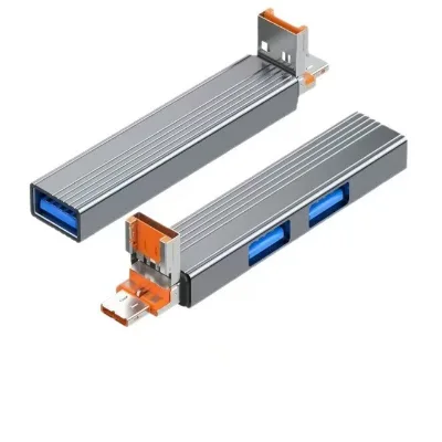 Type-c+USB 2in1 to USB Hub 3-Port Aluminum Alloy USB 3.0 Data Transfer & Charging Expansion