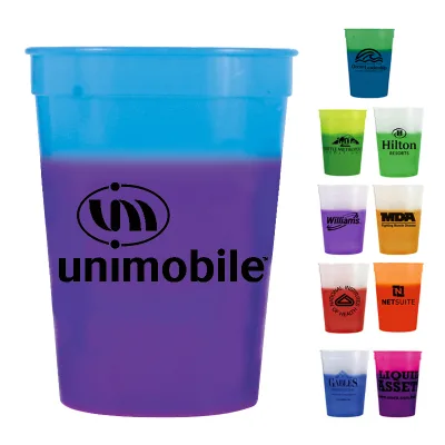 16/22oz Plastic Personalized Mood Stadium Drinking Cup Mood Cup Cool Color Changing Cup