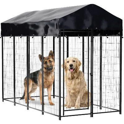 Thick Steel Dog Kennel Outdoor Cage Pen Dog Playpen