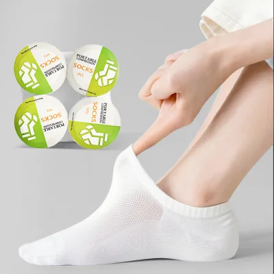 Compressed Socks Disposable Polyester/Cotton Eco-Friendly for Business Travel Gym Use Quick Dry Space Saving Non Woven