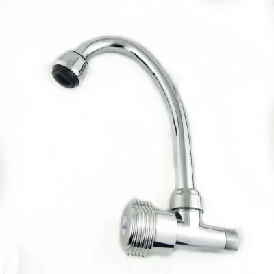 Wall-mounted Contemporary Horizontal Single Cold Kitchen Faucet with Zinc Material