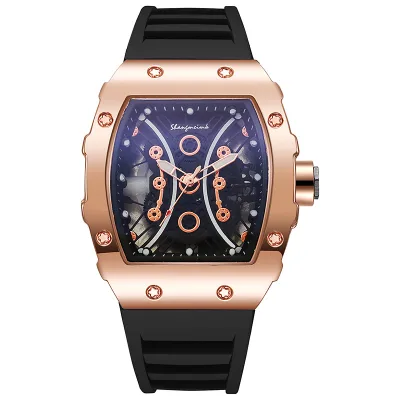 Classic Watches for Men Luxury Brand Silicone Square Quartz Male Wristwatches Reloj Hombre