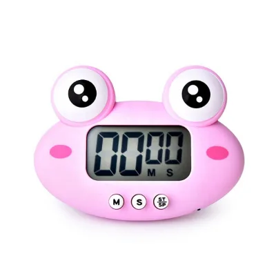Kids Mini Cute Frog Electrical Timer Cooking Kitchen Lovely Study Timer Children Digital Countdown Big LCD Display Present Gift
