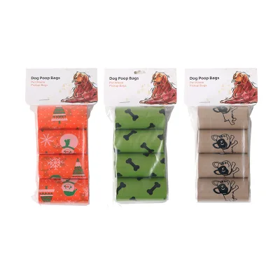 Juice Pet Outdoor 4-Rolls Eco-Friendly Biodegradable Compostable Dog Poop Bags with Floral Scent in Simple & Cartoon Style