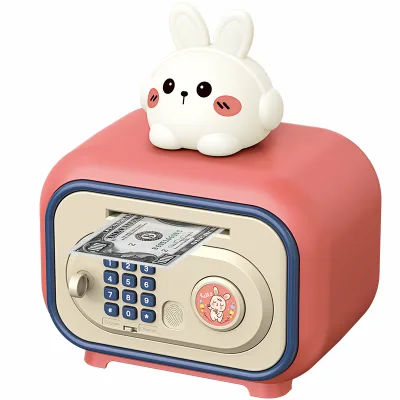 Kids Password Lock Saving Money Box Storage Toys Cute Cat Coin Bank Automatic Cartoon Electronic Piggy Banks Rabbit for Children
