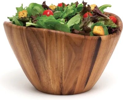 Factory Wholesale Eco-Friendly Single Bowl Set Handmade Round Wooden Salad Fruit Serving Bowls Disposable Design for Kitchen Use