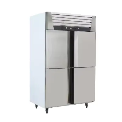 1020L Stainless Steel Four-Door Luxury Commercial Kitchen Upright Freezer Single-Temperature Vertical Refrigeration Equipment