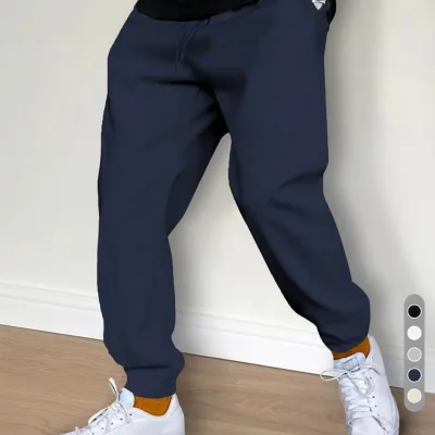 Fashion Solid Color Workout Long Pants Men's Casual Pants Autumn Winter Fleece Sweatpants Men Running Jogger Sports Gym Trousers