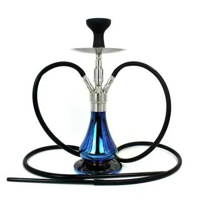Multi Color Electroplated Glass Base Stainless Steel Modern Durable Eco-Friendly Hookah Shisha Set for Lounge Bar Home Use