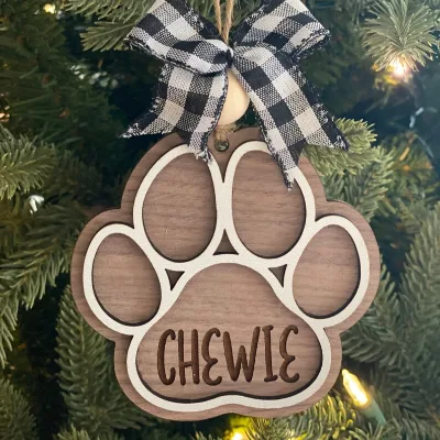 Christmas Pet Accessory Popular Fashion Ornament Monogram Laser Cut Dog Name