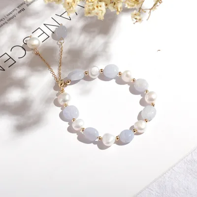 Wholesale Supplier Natural Jade Freshwater Pearl Crystal Bracelet Fashion Jewelry for Women