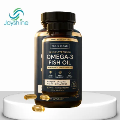 Private Label Triple Strength Omega 3 Fish Oil Softgels EPA DHA DPA Heart Brain Joint Support IFOS Certified OEM CGMP