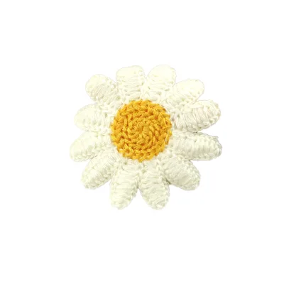 Women's Children's Eco-Friendly Fabric Hair Ornament Garment Accessories 4.8cm Daisy Sunflower Embroidered Applique Patches