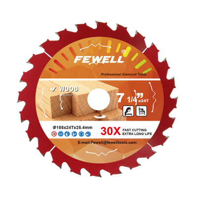 Sharpener Saddle Teeth 7 1/4in 185*24T*25.4mm Tct Circular Saw Blade Swallow-tailed Teeth for Wood Cutting