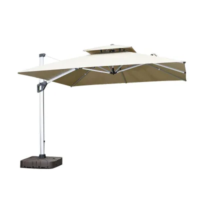 Sun Parasol Outdoor Sea Beach Umbrella Furniture Sliver Aluminum Modern Customized UV Big Outdoor High Quality Oxford White