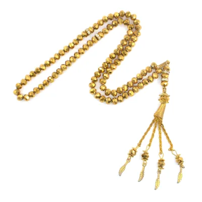 Wholesale 8mm Rondelle Faceted Tassel Prayer Beads Islamic Necklace , Muslim Red Amber Rosary Necklace