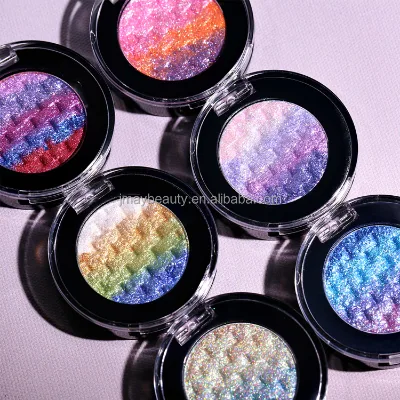 6-Color Woven Iridescent Reflective Particles Eye Shadow Waterproof and Sweat-Proof Formula Manufactured As a Powder