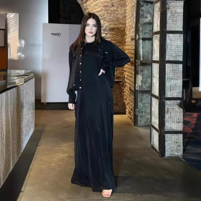 Autumn New Fashion Velvet High Solid Color Dress Suit Women