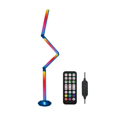 Joystar Modern RGB IC LED 172cm Adjustable Height Corner Lamp Remote Control Foldable DIY Shape Music Sync Mode Standing Floor