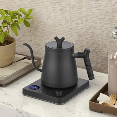304 Stainless Steel Electric Coffee Kettle, Temperature Controlled Gooseneck Teapot with Keep Warm Function