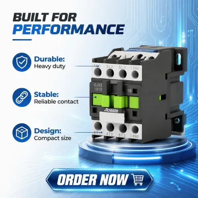 Durable CJX2-1810 AC Contactor 18A 3Pole Silver Contact Electric Contactor for Motor Circuit Control