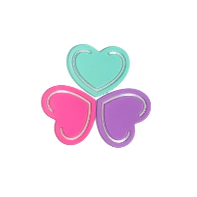 Customized Heart-Shaped Artificial Style PP Craft Bookmark ABS Plastic Bookmark Clip
