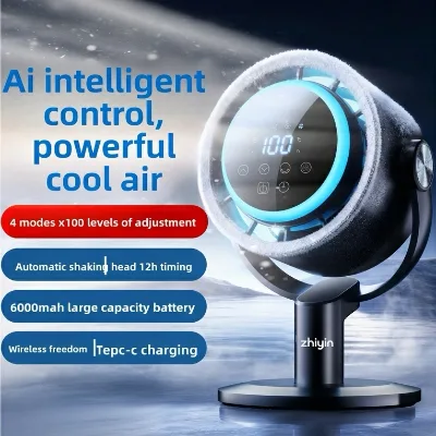 Adaptive 8" Desk Fan KFX2001D with 3 Speed Settings 12H Timer ETL Certified Portable Personal Table Fan for Office