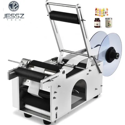Table Top Label Dispenser Packaging Dispenser Carton Label Roll Semi-Automatic Labeling Machine for Flat Bottle