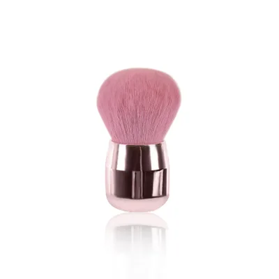 Wholesale Single Mushroom-shaped Loose Powder Brush Vegan Private Label Blusher Brush Pink Package Custom Logo Makeup Tool
