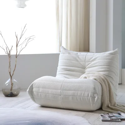 Nordic Beige Teddy Lazy Sofa Chair Comfy Fireside Chairs Settee Corner Love Seat Floor Chair
