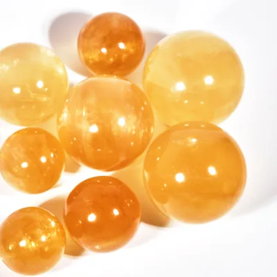 Hot Sale Natural Yellow Spiritual Crystal Spheres Polished Orange Calcite Energy Ball for Home Gift Decoration and Healing
