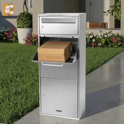 Commercial Grade 48L Weatherproof Heavy Duty Stainless Steel Parcel Drop Box Bulk Outdoor Mailbox Post Apartment Housing