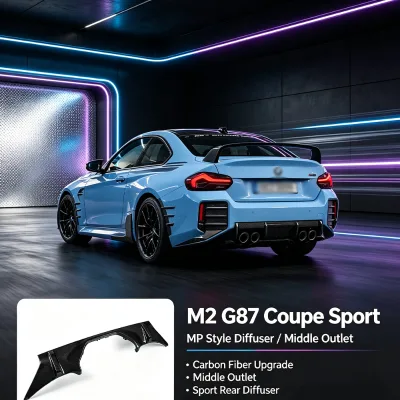 Sport MP Style Rear Diffuser Middle Exhaust Outlet Cover For M2 G87 Coupe 2023-2026 Auto Modification Rear Lip Diffuser