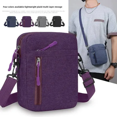 Wholesale Unisex Mini Snowflake Fabric Crossbody Bag Multi-Layer Storage Vertical Small Sling Shoulder Bag for Daily Outdoor