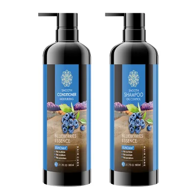 Organic Blueberry Essence Hydrating Shampoo Conditioner Natural Deep Cleansing Deeply Curly Hair Repair Feature Bottles Home