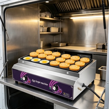 New Waterproof Non-Stick Commercial Egg Hamburger Machine Gas/Electric Heat Source Easy Daily Clean 1 Year Warranty