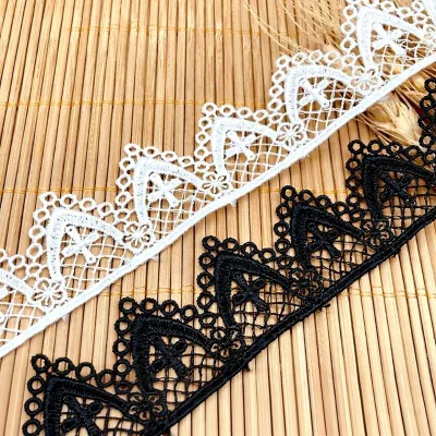 Water-soluble Embroidered Lace Trim for Womens Clothing Wedding Dresses Lolita-style Western Gowns; Single-sided Lace
