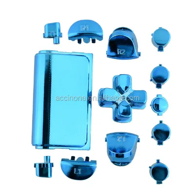Full Set Plating Chrome Buttons Replacement for PS4 Controller R2 L2 R1 L1Dpad Guide Button Touchpad for PS4