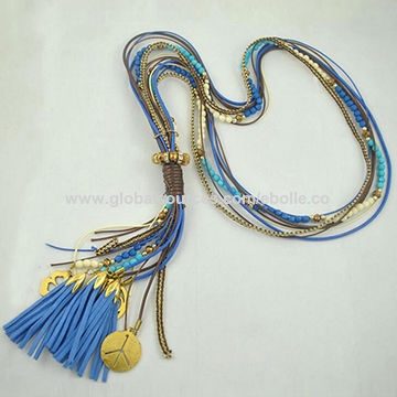 New arrival tassel beaded multilayer necklace, custom designs are welcome