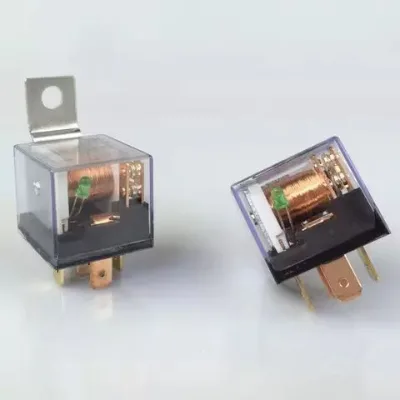 12V 24V 5 Pin Auto Relay SPDT DC Power Transparent Relay with LED Car Used Horn Micro Relay JD2914