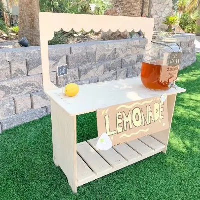 Montessori Modern Design Children's Lemonade Stand Kissing Booth & Girl Scout Cookies Market Play Store
