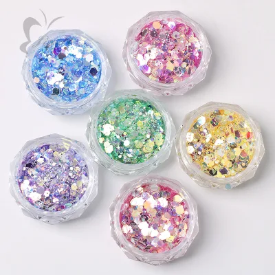 Mixed Color Nail Supplier 3D Nail Art Resin Acrylic Flake Nail Art