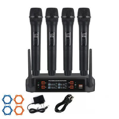 Professional UHF 1 - to - 4 Wireless Microphone Rechargeable Wireless Microphone for Stage Performances