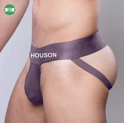 Personalised logo Wide Waistband Backless Jockstraps Dark Brown Cotton Jockstrap for Men Full Customization Male Sexy Underwear