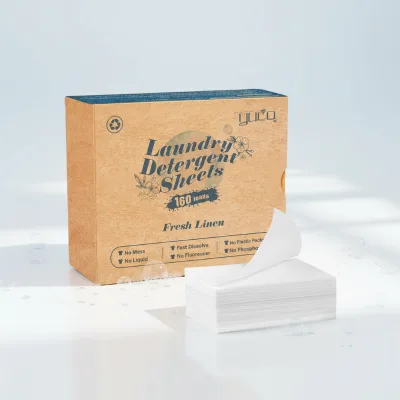 Eco-Friendly Disposable OEM Solid Enzyme Laundry Strips Sheets Lemon Lavender Deep Cleaning Long Lasting Biodegradable for