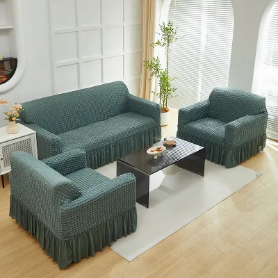 Wholesale Plain Color Seersucker High Quality Jacquard Sofa Seat Cushion Cover Stretch Cushion Cover for Sofa